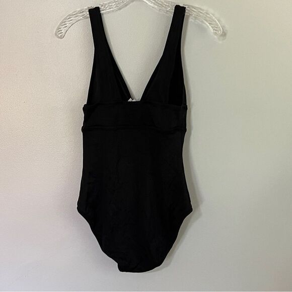 J.Crew Heritage Triangle Plunge Tank One Piece Swimsuit Black 4 - Picture 7 of 12